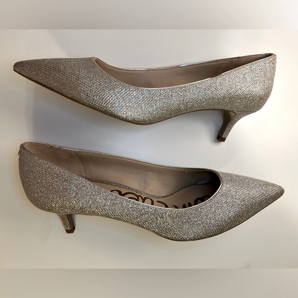 Sam Edelman Dori Kitten Heels Silver Metallic Size 10M - Picture 11 of 16